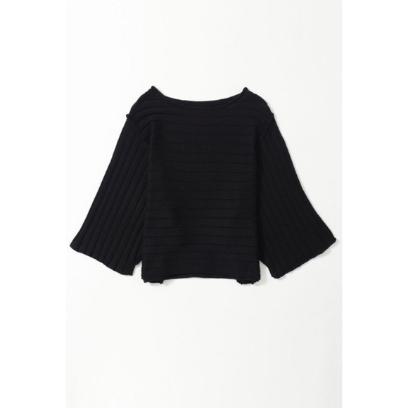 Black Exposed Seam Dolman Top - Picture 3 of 4